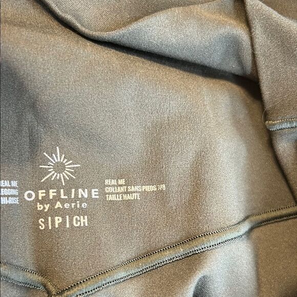 OFFLINE by AERIE Olive Green High-Rise Leggings 7/8 Ankle Crop Stretch Small - Picture 5 of 8